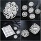 36 PCS Crystal Rhinestone Flower Brooches for DIY Craft Party (Silver )